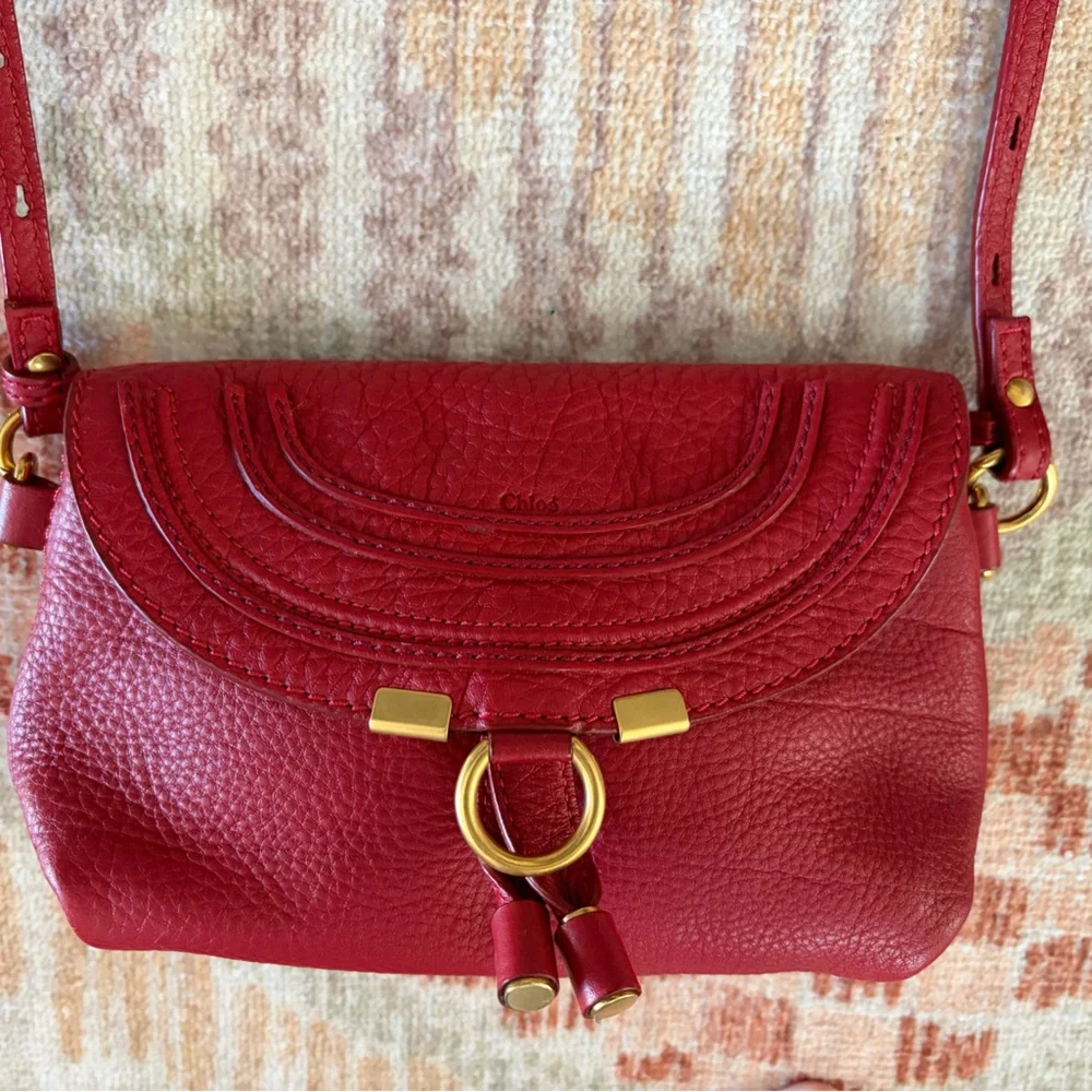 VGUC 2012 Chloe Mini Marcie Pochette Crossbody  Bag Purse Red Valentine's